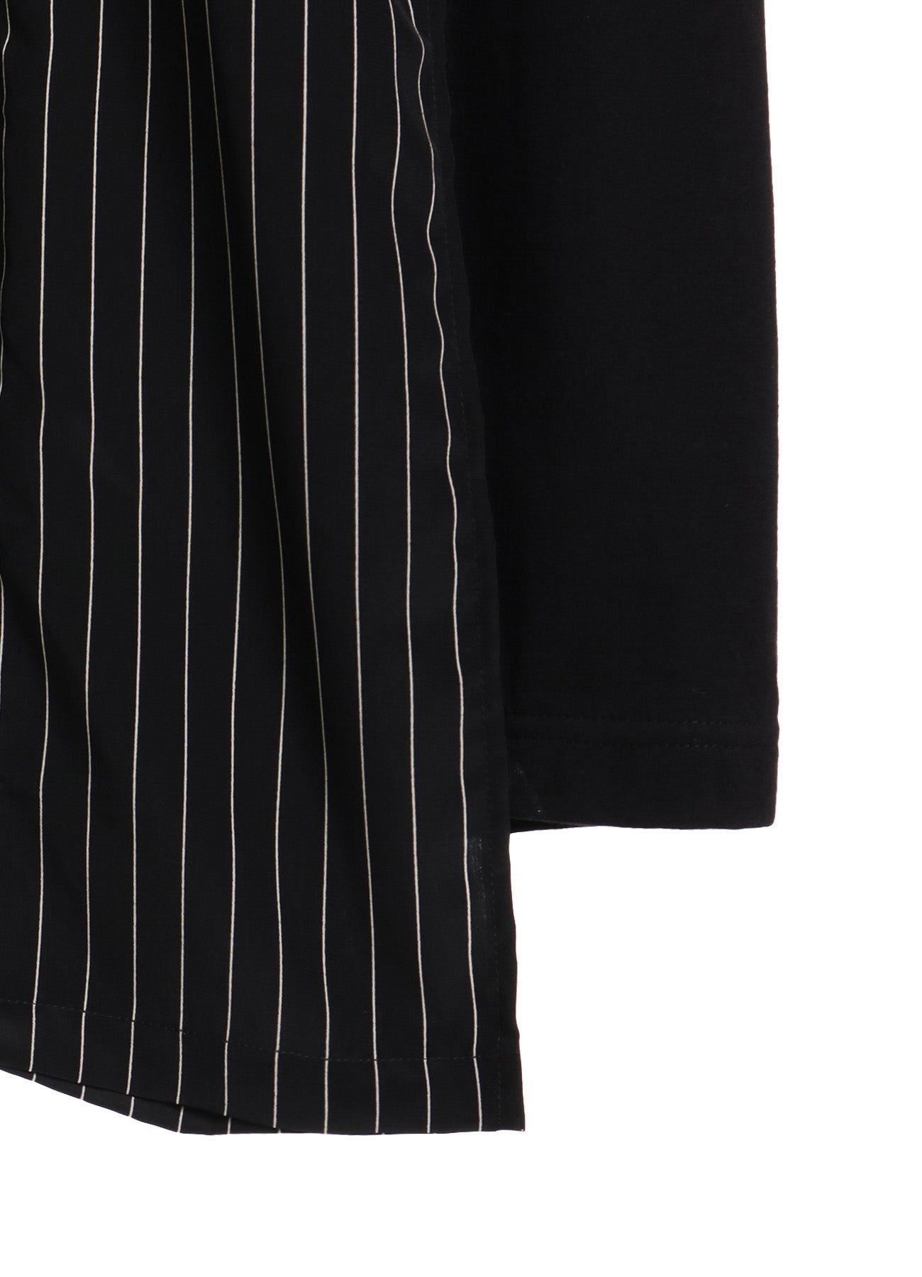 POLYESTER DE CHINE STRIPE CONBI HALF SLEEVE DRESS