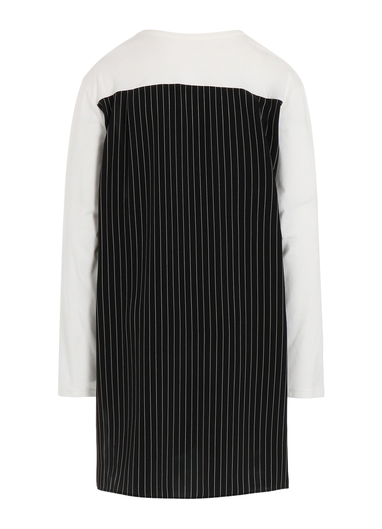 POLYESTER DE CHINE STRIPE CONBI LONG SLEEVE T