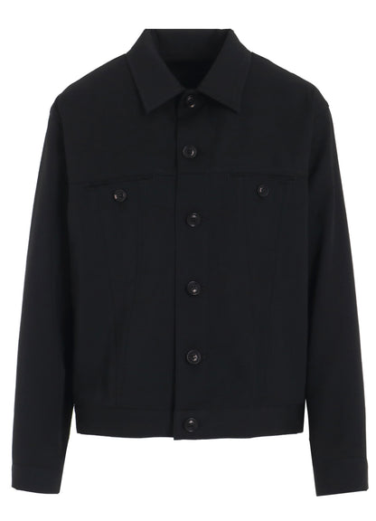 WOOL GABARDINE PANEL DENIM JACKET