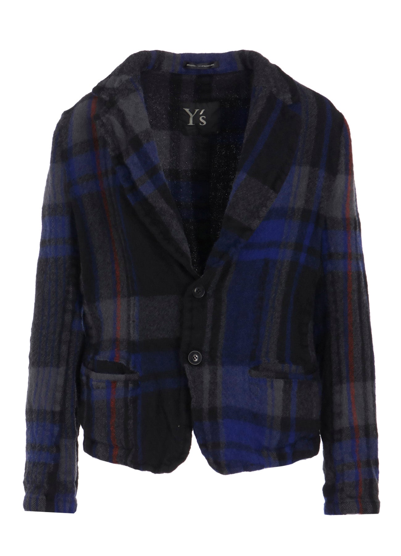 MILLED WOOL PLAID JACKET