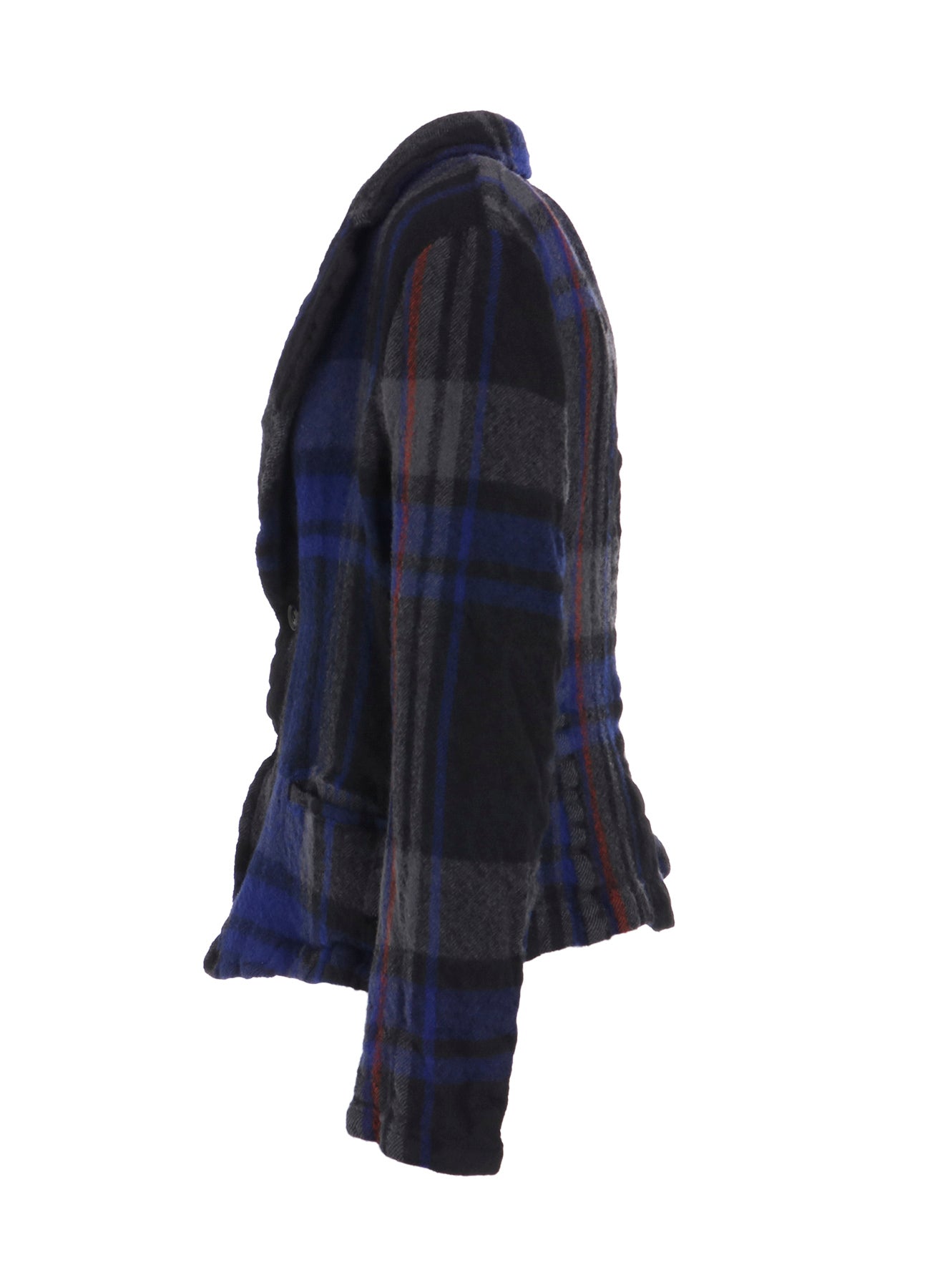 MILLED WOOL PLAID JACKET
