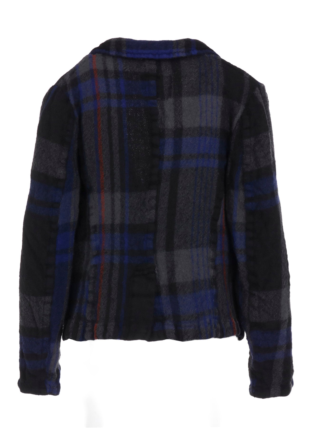 MILLED WOOL PLAID JACKET