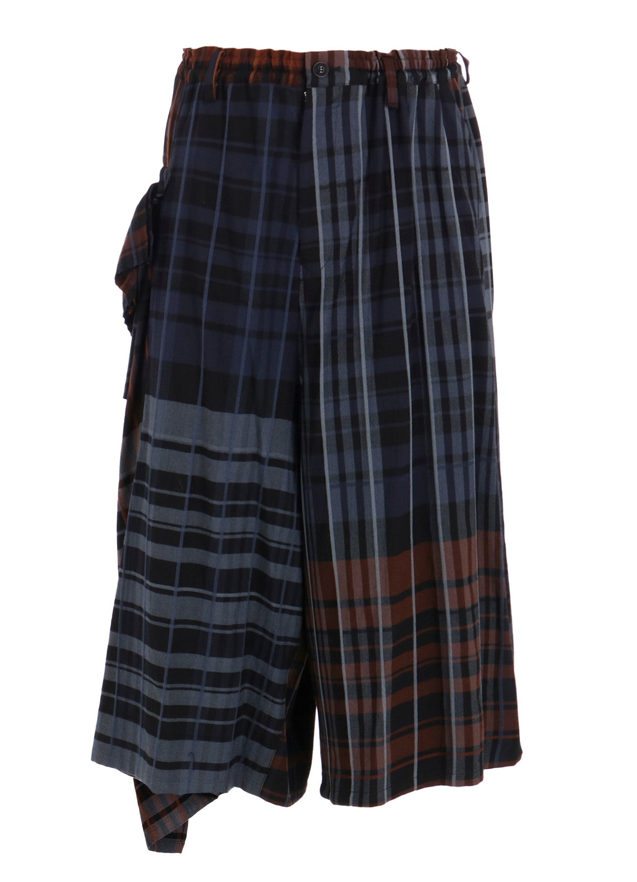 WOOL BLEND PLAID PANTS