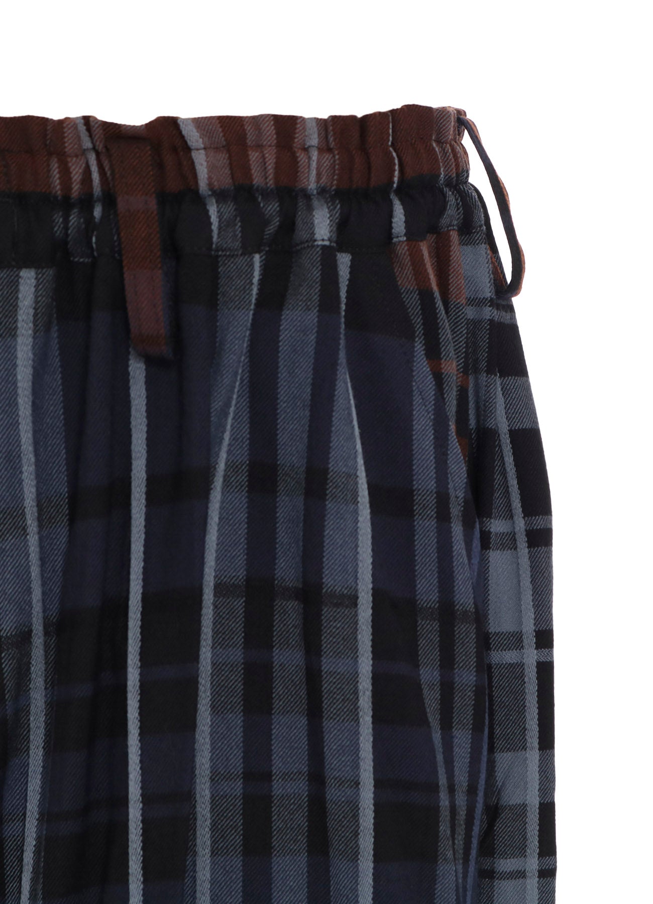 WOOL BLEND PLAID PANTS