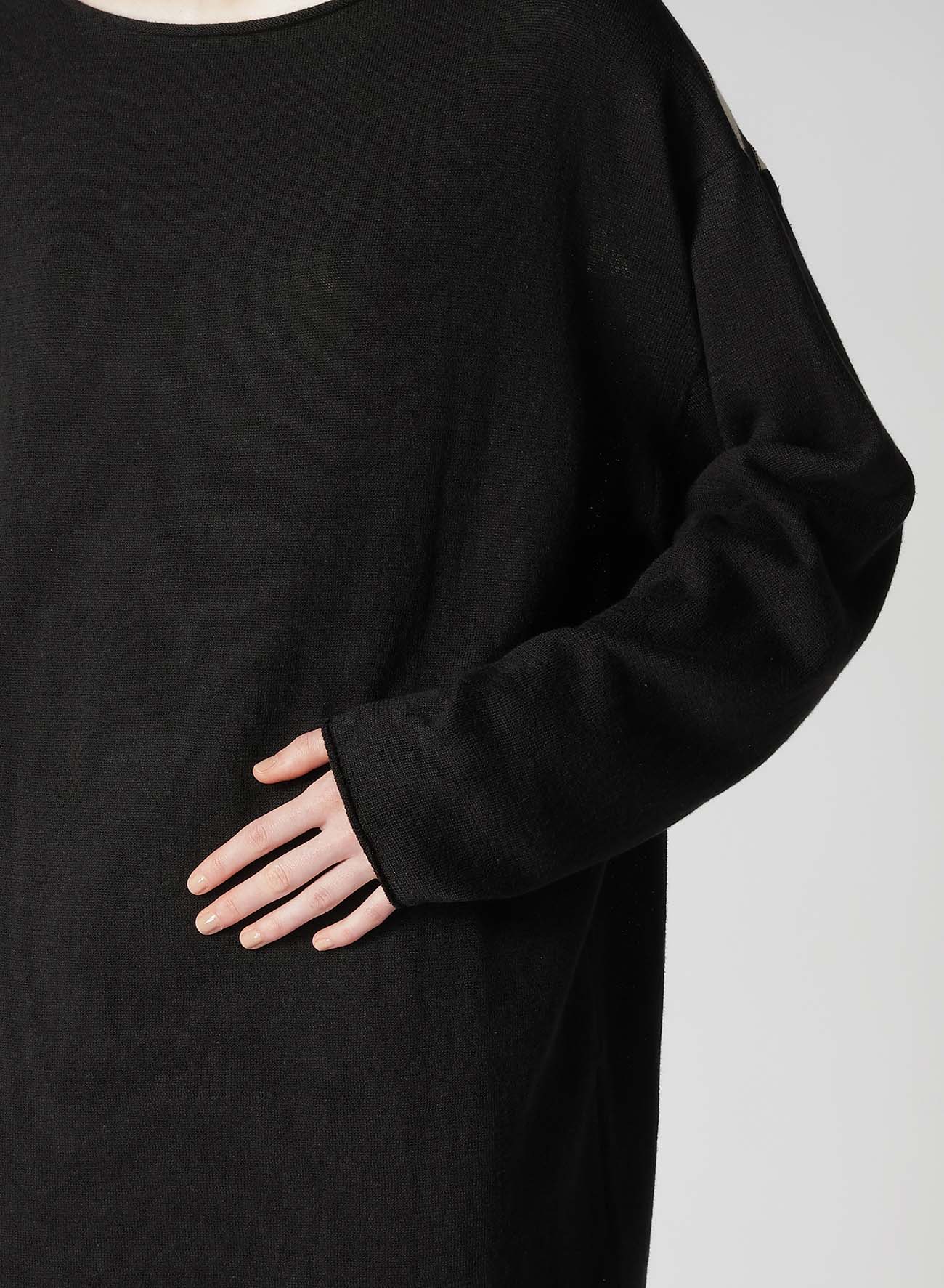 Ry/C TWISTED BOAT NECK PULLOVER KNIT