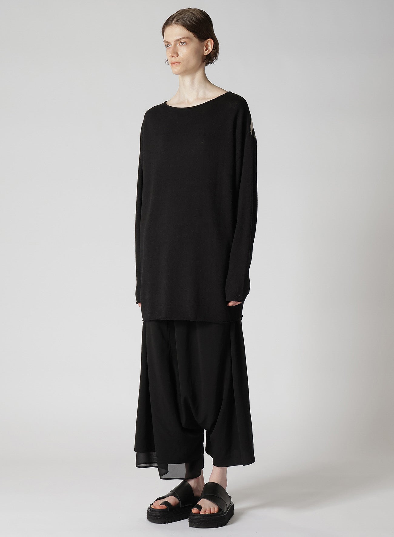 Ry/C TWISTED BOAT NECK PULLOVER KNIT