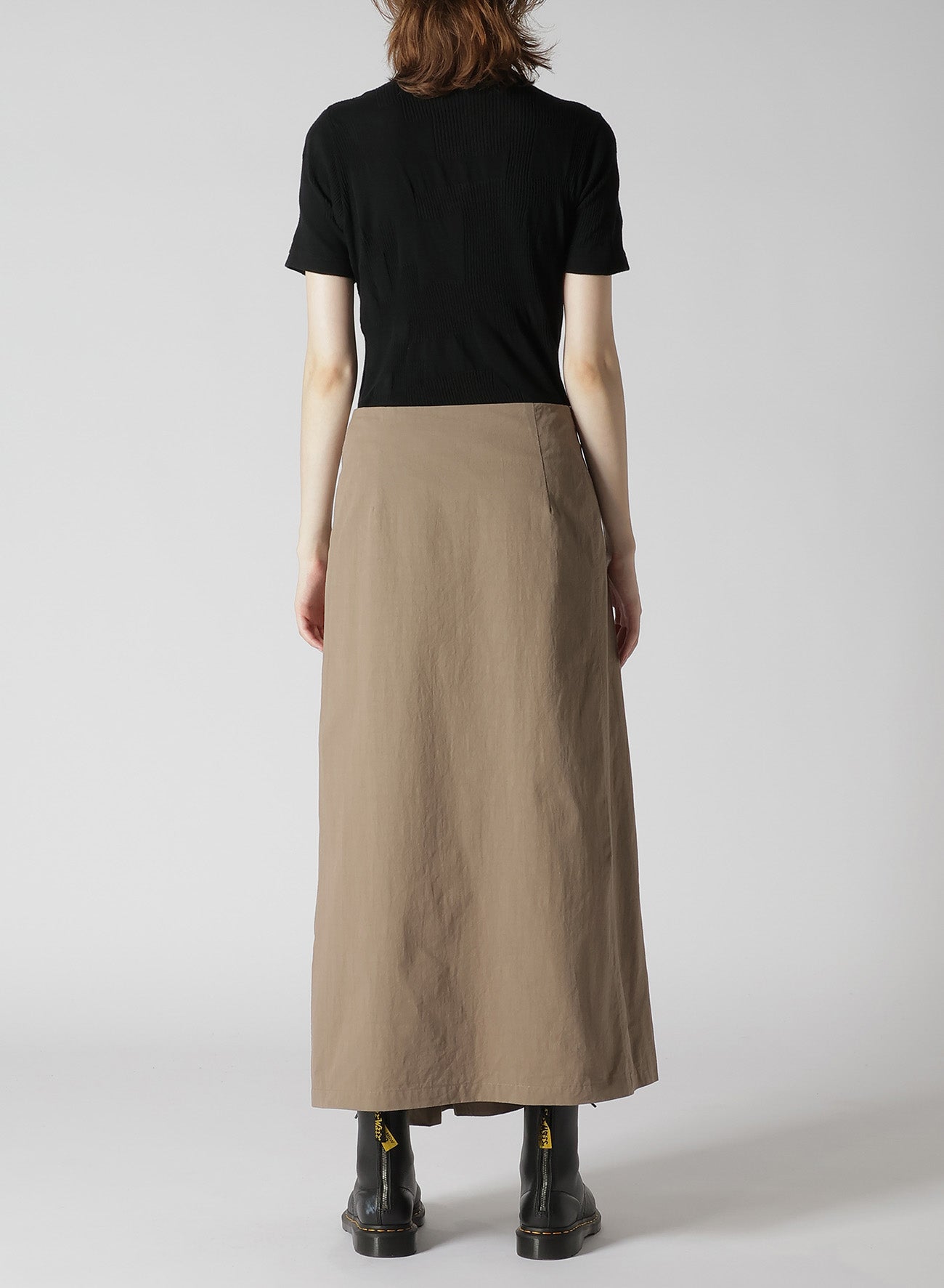 LIGHT TWILL COTTON PLEATED WRAP SKIRT