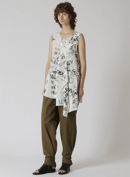 RAYON GEORGETTE SLEEVELESS FLAP PANEL TOP