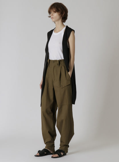 DOBBY CHINO PANTS WITH LEFT FLAP POCKET