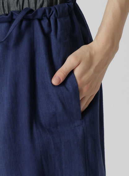 MULTI STRIPED DOBBY FABRIC UNEVENLY DYED DOUBLE LAYERED PANTS