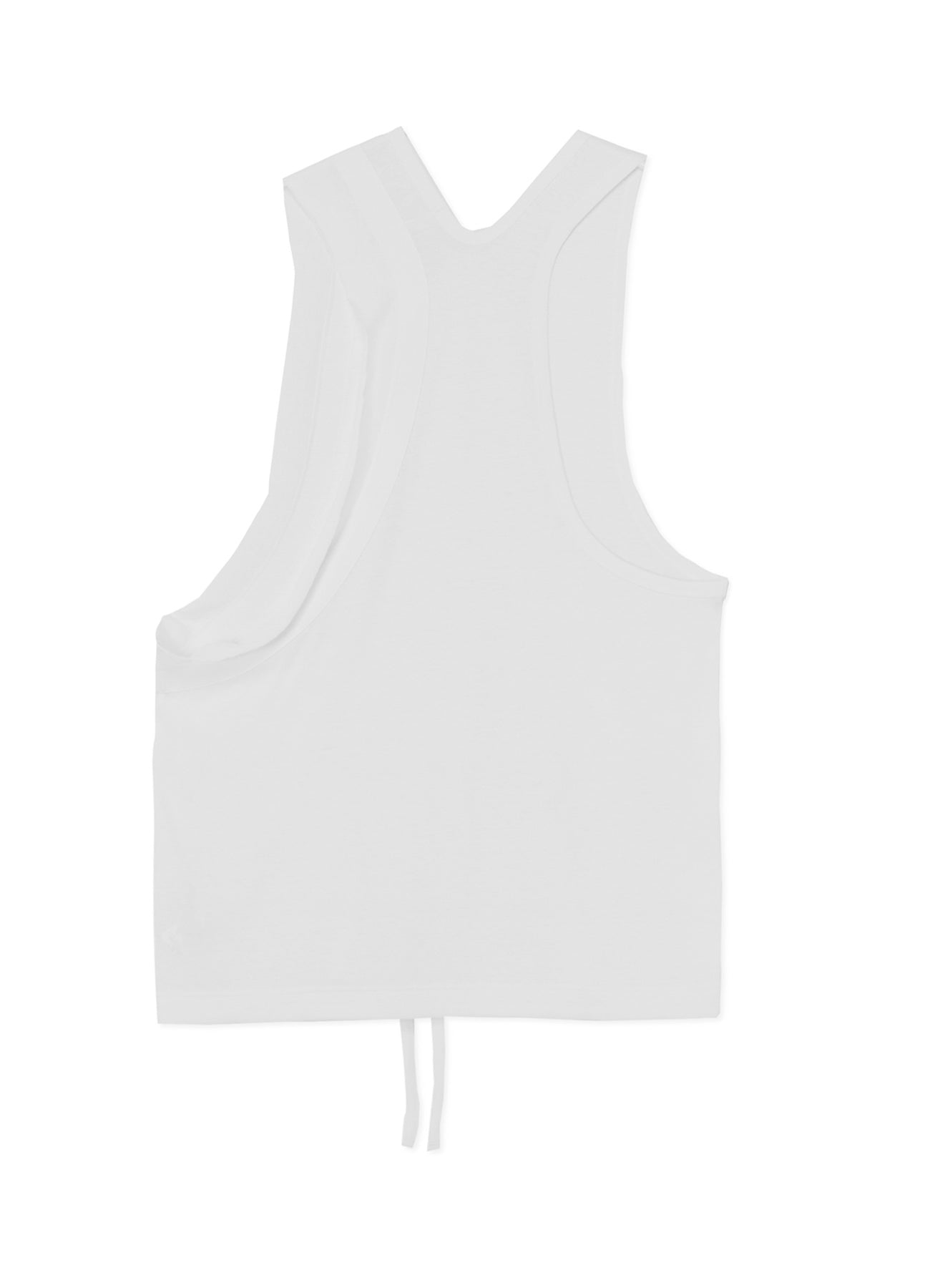 COTTON/LINEN PLAIN STITCH WIDE ROUND NECK TANK TOP