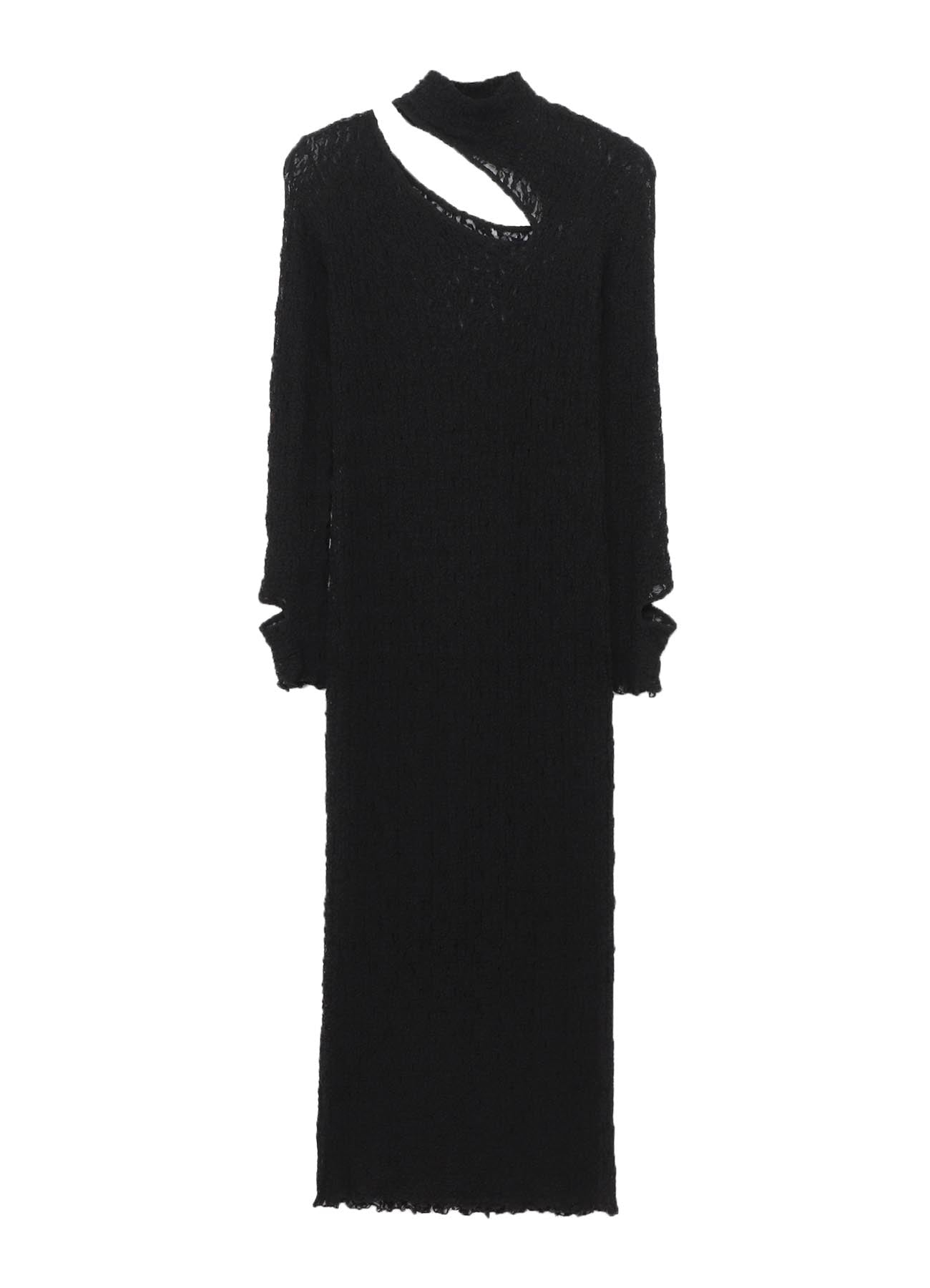 FLOWER SHIRRING SLIT DRESS