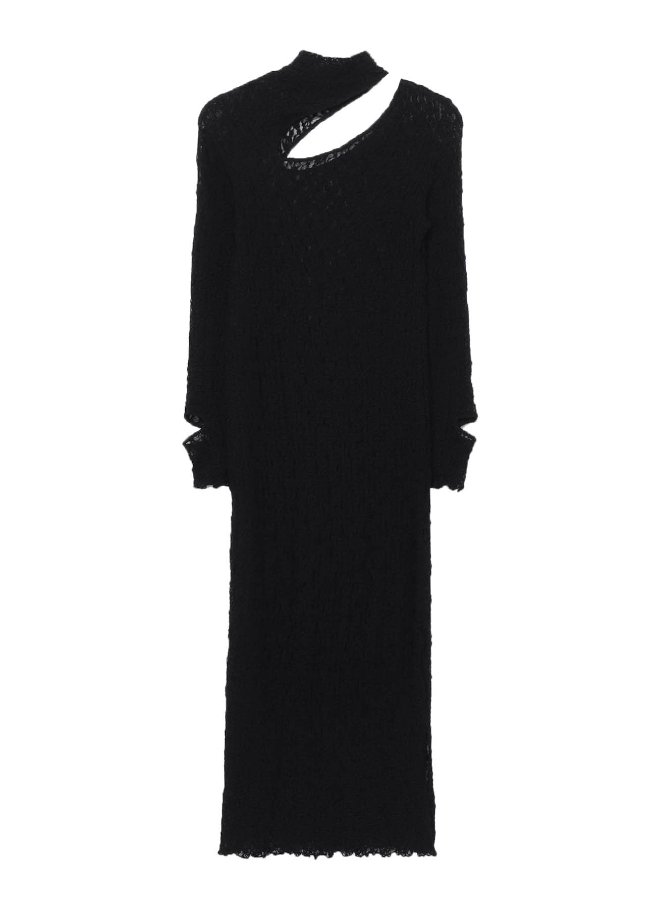 FLOWER SHIRRING SLIT DRESS