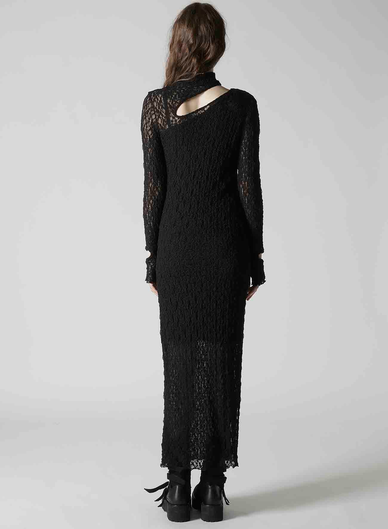 FLOWER SHIRRING SLIT DRESS