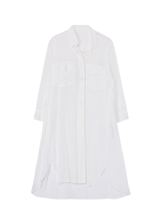 CELLULOSE POPLIN WORK SHIRT LONG DRESS
