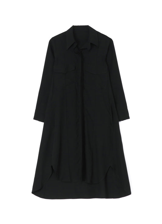 CELLULOSE POPLIN WORK SHIRT LONG DRESS