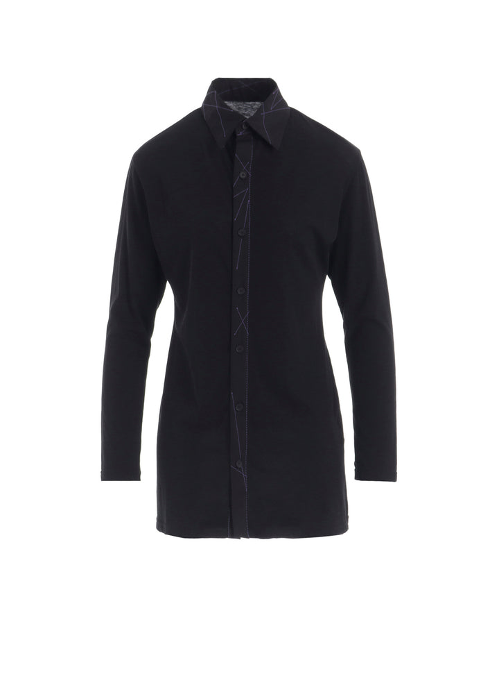 COTTON SINGLE JERSEY COLOR STITCHED BLOUSE A