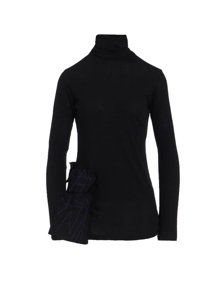 COTTON SINGLE JERSEY HIGHNECK LONG T C