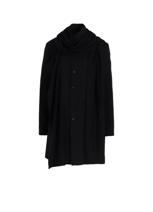 WASHABLE WOOL STOLE DETAIL LONG BLOUSE