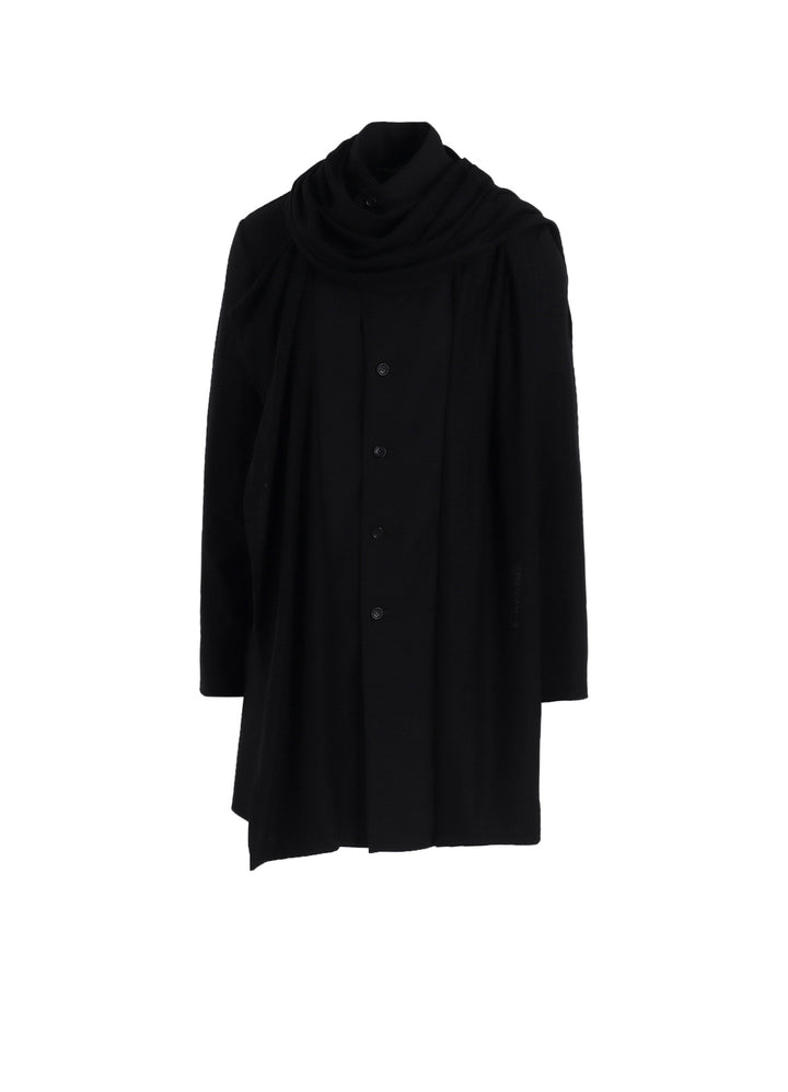 WASHABLE WOOL STOLE DETAIL LONG BLOUSE