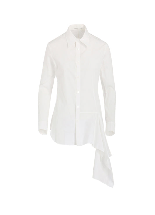 COTTON BROAD L DRAPED BLOUSE