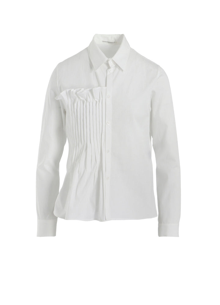 COTTON BROAD R FRONT PINTUCK BLOUSE
