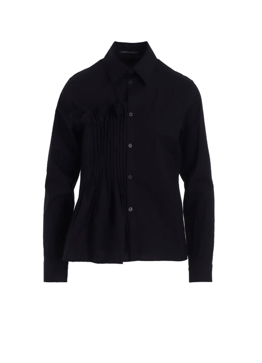 COTTON BROAD R FRONT PINTUCK BLOUSE