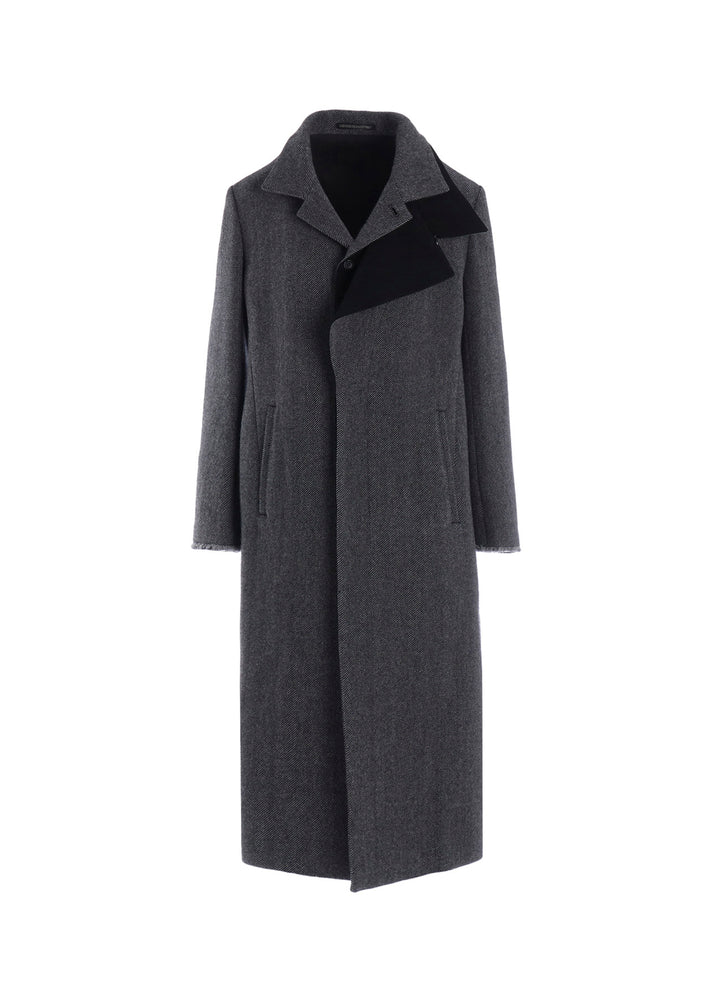 TWEED CLOTH R DOUBLE LAYERED LONG COAT
