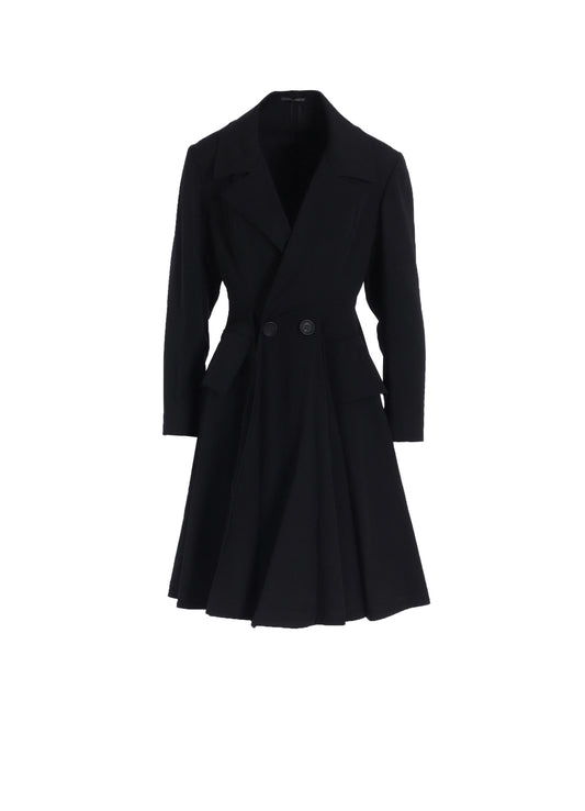 GABARDINE PANELED FLARE COAT