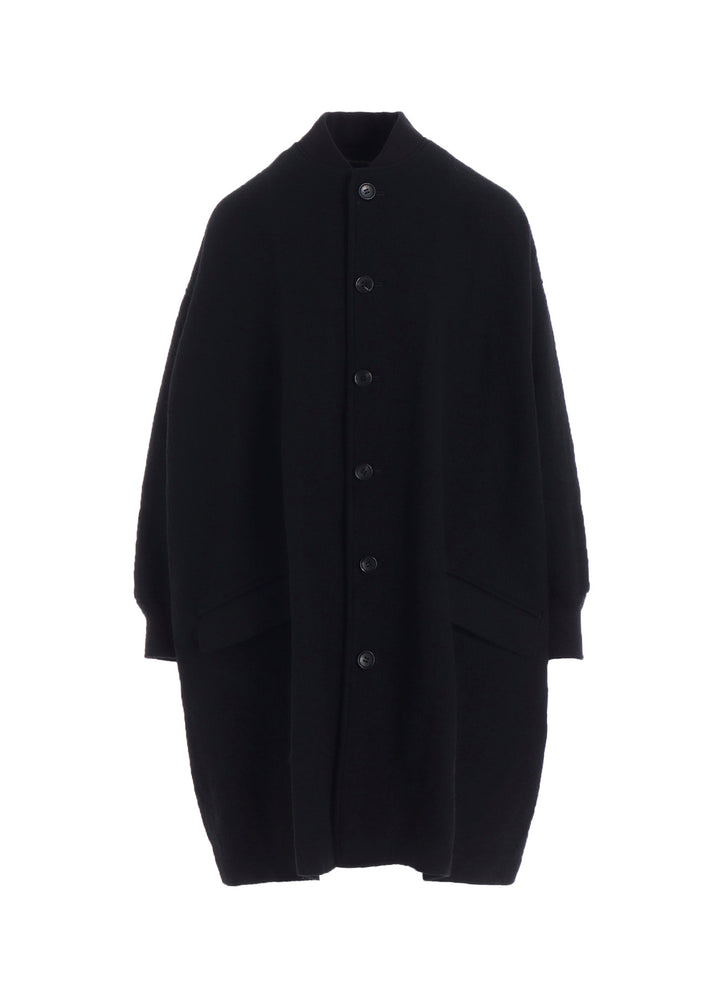 SHRINKED WOOL SERGE PADDED DRAPE COAT