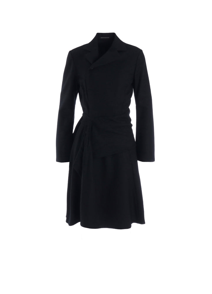 W/SAXONY KNOT DETAIL WRAP DRESS