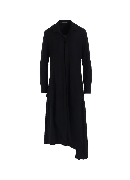 WASHABLE WOOL O COLLAR SHIRT DRESS