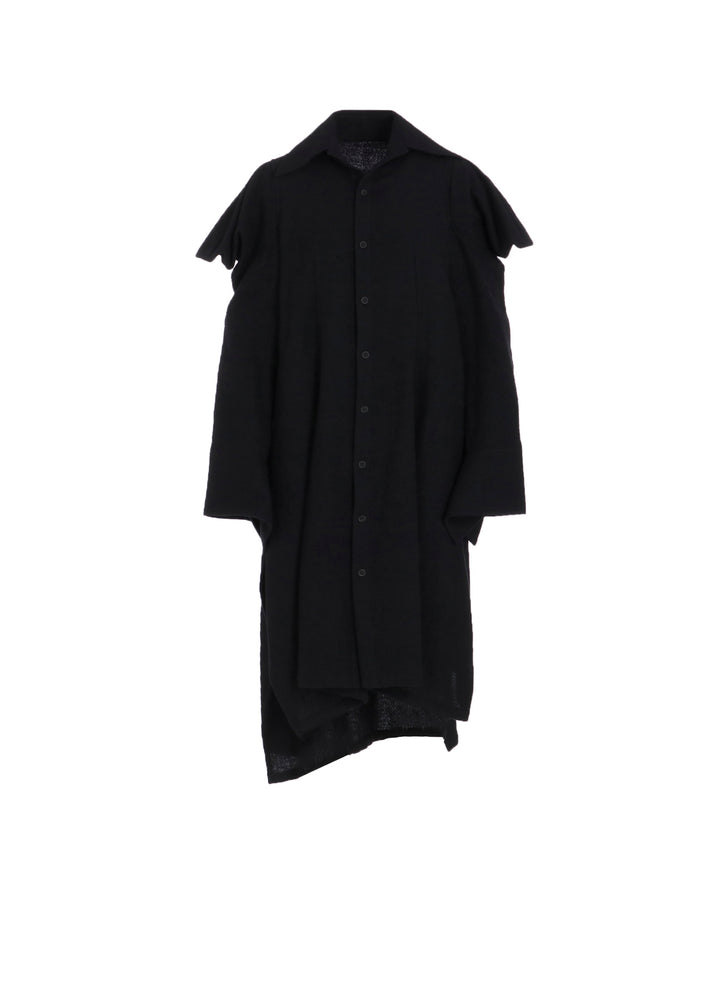 WOOL VIYELLA PUFFED SLEEVES SHIRT DRESS