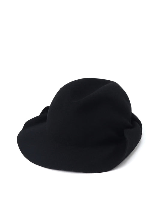 HAT MATERIAL BK DRAPED FADORA