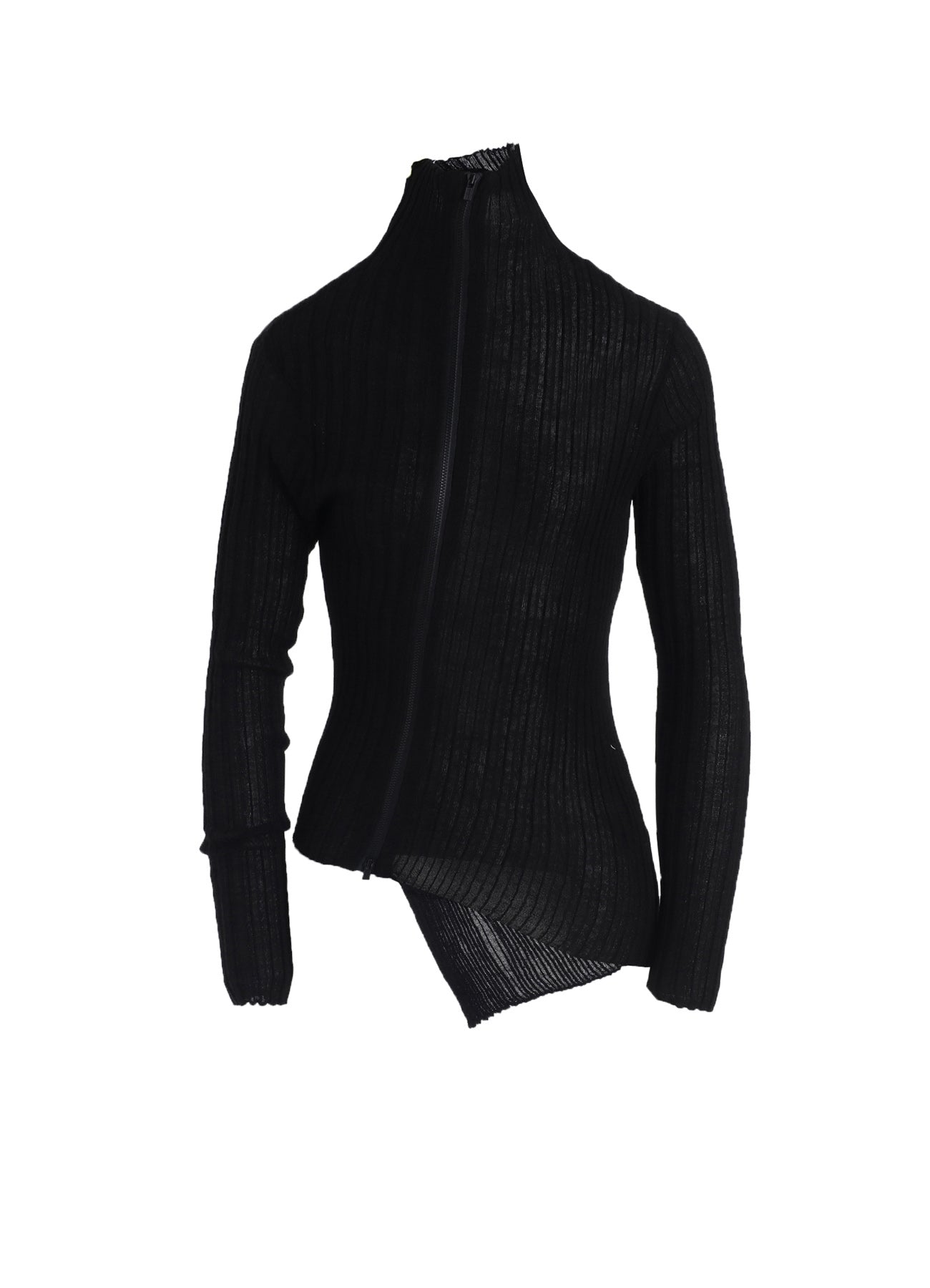 RIB DIAGONAL ZIP CARDIGAN – THE SHOP YOHJI YAMAMOTO