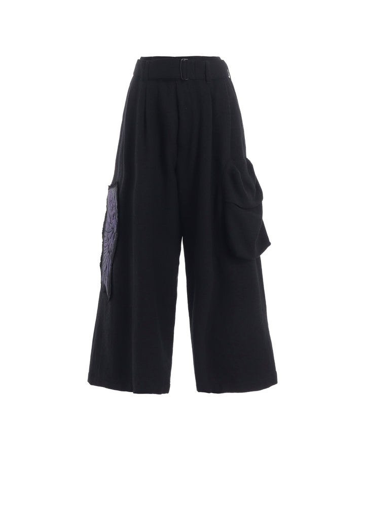 WOOL VIYELLA L OUT POCKET WIDE PANTS