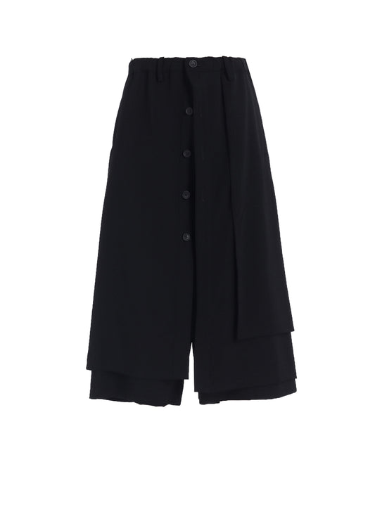 GABARDINE F BUTTON WRAP PANTS