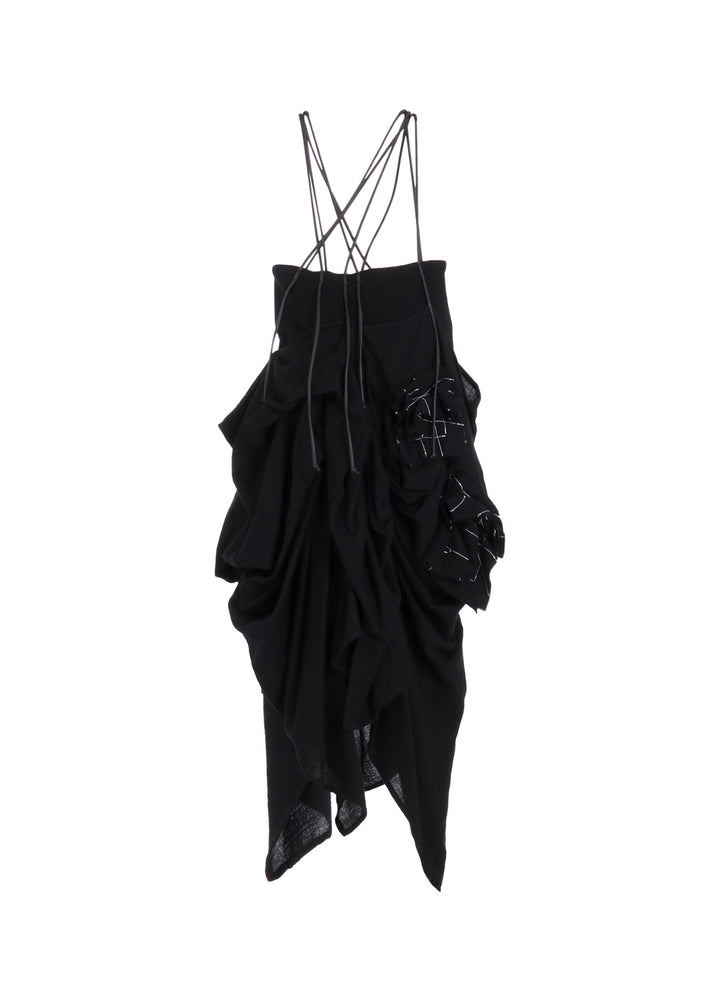 FLANNEL BOX D GATHERED SUSPENDER SKIRT