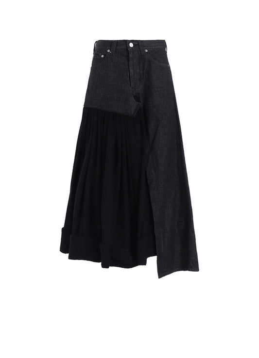 11.5OZ DENIM L CUT OFF COMBINATION SKIRT