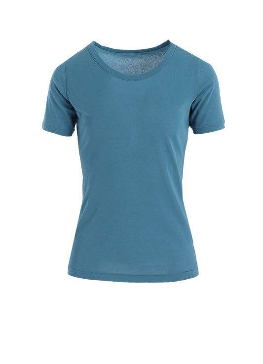 HIGH TWISTED JERSEY SHORT SLV ROUND NECK T
