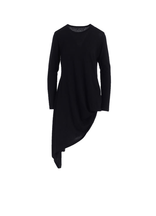 C ANGORA CASHMERE SINGLE JERSEY R DRAPED ROUND NECK PO