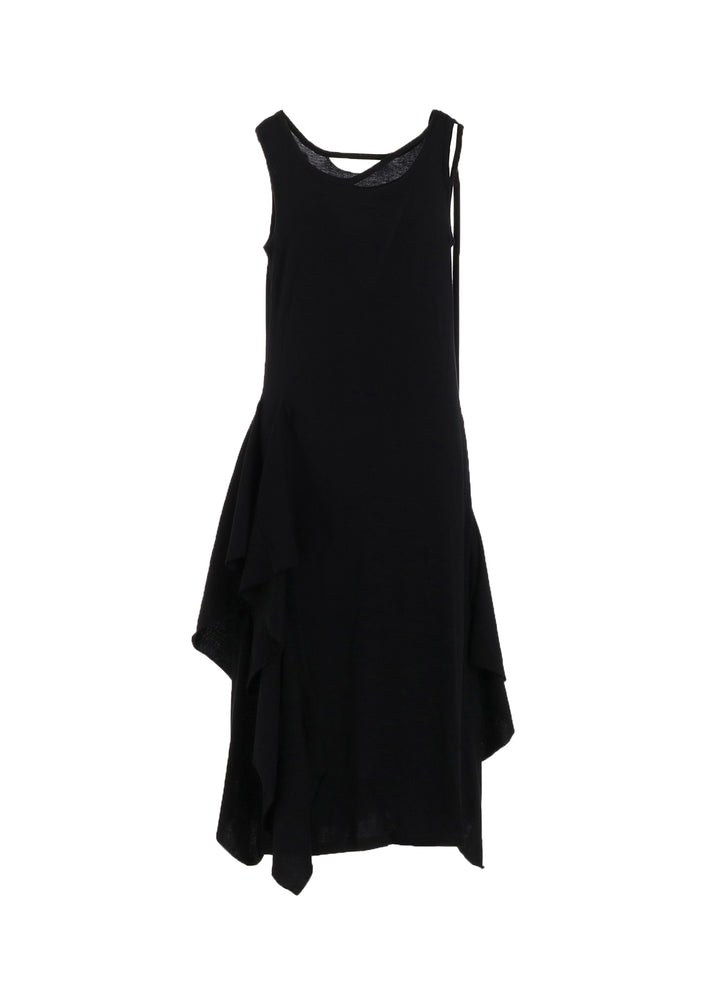 COTTON YAK SINGLE JERSEY SIDE DRAPED STRAP DRESS