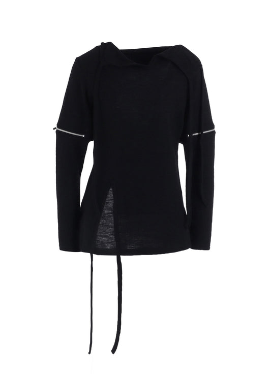 WOOL LIGHT MILLING SINGLE ZIP SLV STRAP PO