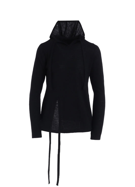 WOOL LIGHT MILLING SINGLE STRAP HOODIE PO