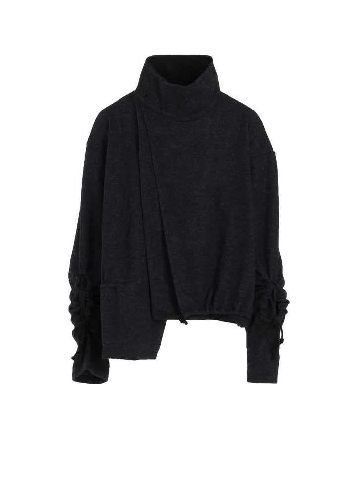 WOOLEN SINGLE JERSEY GATHERED PO A