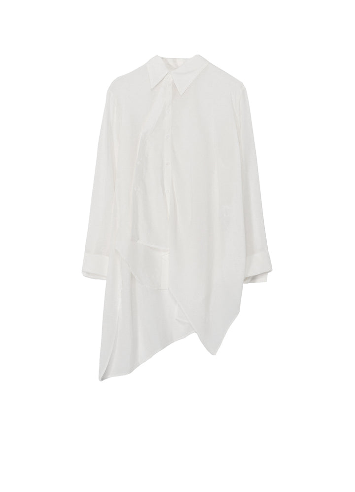 Cu/Mo KERSEY UNBALANCE DRAPED BLOUSE