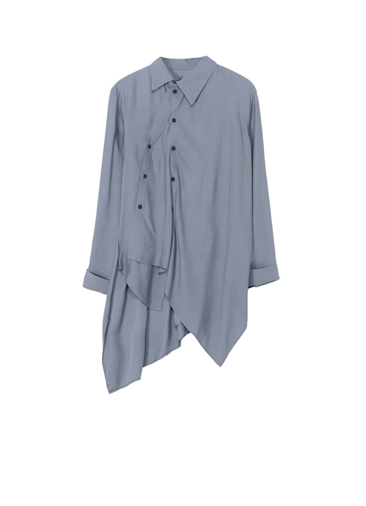 Ry LAWN UNBALANCE DRAPED BLOUSE