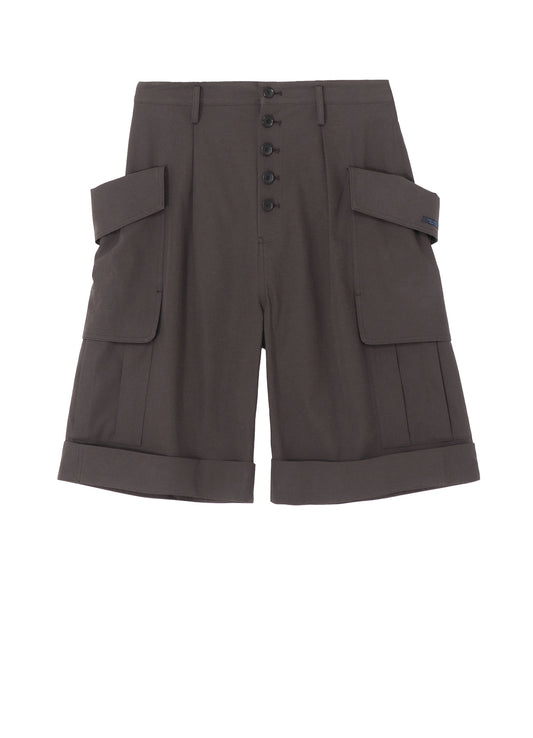 S HIGH-TWISTED GABARDINE SHORT CARGO PANTS