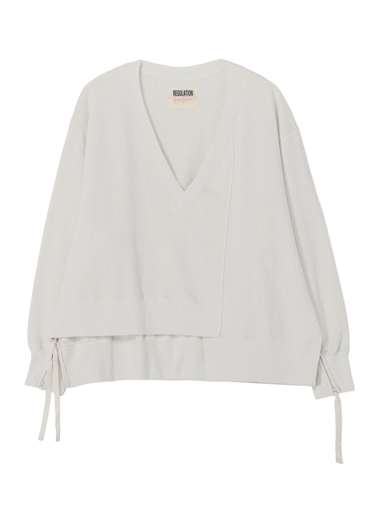 COTTON FRENCH TERRY SIDE ZIP D PULLOVER