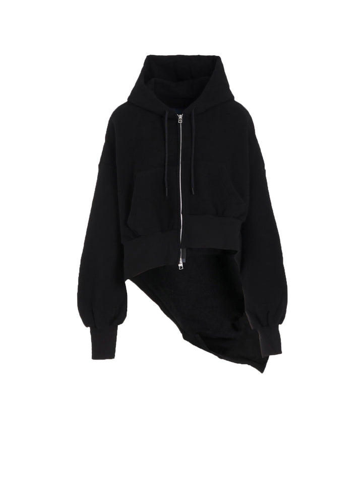 Liy/C BRUSHED FRENCH TERRY UNBALANCED HOODIE A